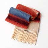 DOPAMINE RAINBOW SCARF FUZZY PLAID WINTER WRAP_CWASC1007