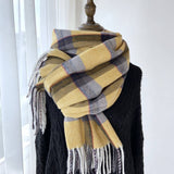 PLAID FAUX CASHMERE MID LENGTH SCARF FOR WINTER_CWASC1456