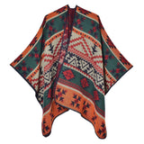 RETRO GEOMETRIC PATTERN CARDIGAN SHAWL_CWASC0949