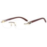 RHINESTONE FRAMELESS SQUARE SUNGLASSES FOR WOMEN_CWASG1159