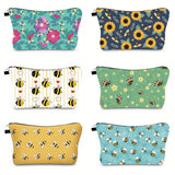 BEE PATTERN DOUBLE SIDED PRINTED COSMETIC BAG_CWAB2258