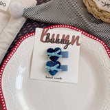 Velvet Bow Heart Clips Kids Sweet Style_Cwaha08369