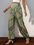 Split Bohemian Waist Skinny Pants