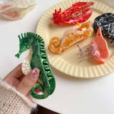 Sea Shell & Lobster Hair Claw, Ocean Animal Clip_Cwaha07131