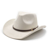 SUEDE HAT WITH LEATHER BELT WESTERN COWBOY HAT_CWAH2513