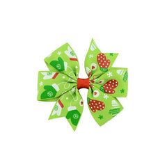 CHRISTMAS SNOWMAN BELL BOW HAIR CLIP FOR GIRLS_CWAHA6684