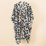 LEOPARD PRINT FRONT OPEN KIMONO FOR SUMMER WOMENS_CWASC0797