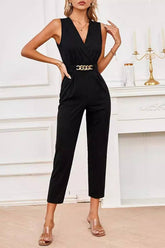 Cwsbssl0129_Temperament Solid Color Commuter Jumpsuit