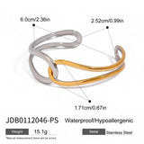 CLASSIC TWO TONE DOUBLE RING BANGLE 18K GOLD_CWAJE4823