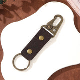 Vintage Leopard Weave Leather Keychain Pendant_Cwmm0579