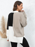With Irregular Knit Loose Pullover Sweater