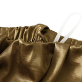 SATIN DRAPE MAXI SKIRT A LINE SKIRT_CWBMS0290