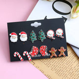 CHRISTMAS EARRING COMBINATION CARTOON EARRING SET_CWMM2611