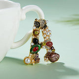 Cwaje2565_Letter Pearl Rhinestone Oil Painting Brooch