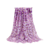 FLORAL PRINTED SATIN SCARF ELEGANT BEACH SHAWL_CWASC0683