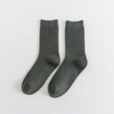 NEW ALL MATCH DOUBLE NEEDLE MID CALF SOCKS_CWMS1347