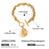 18K GOLD IRREGULAR BEAD OT CLASP CHAIN BRACELET_CWAJE4758