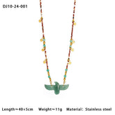 HIGH END EAGLE BEADED NATURAL STONE NECKLACE_CWMM7542