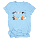 CUTE CAT GRAPHIC TEE 11 CATS TURN AROUND_CWTTS1495