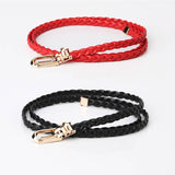 Fashionable Ladies Weave Thin Waist Belts