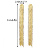 RHINESTONE DECOR METAL TASSEL DROP EARRINGS_CWAJE0451