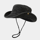 Washed Wide Brim Outdoor Sun Hat For Summer_Cwah3783