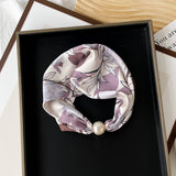 PEARL BUTTON SCARF ELEGANT PRINTED SCARF_CWASC0821