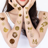 METALLIC BOHO MOON TATTOOS GOLD FOIL STICKERS_CWMM8245