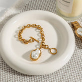 18K GOLD PLATED PEARL PENDANT CROSS OT CLASP CHAIN_CWAJE4759