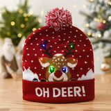 CHRISTMAS LED LIGHT GLOWING KNITTED CHRISTMAS HAT_CWAH2314