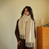 ALPACA WOOL BLEND SCARF 75 WOOL SOFT WINTER WRAP_CWASC2316