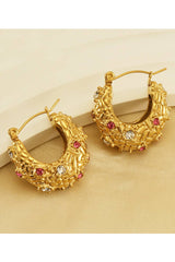 18K Gold Plated Stainless Steel Earrings_Cwaje0373