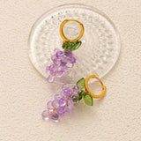 COLORFUL GRAPE FRUIT 18K GOLD PLATED EARRINGS_CWAJE5068