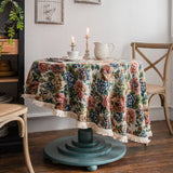 ROUND JACQUARD SUNFLOWER TABLECLOTH_CWMM0950