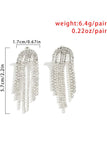 NICHE SIMPLE TASSEL MICRO SET RHINESTONE EARRINGS_CWAJE0016