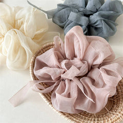 Oversized Chiffon Ribbon Scrunchie Hair Tie Women_Cwaha07537