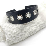 ELEGANT PUNK WIDE PU HEADBAND WITH LARGE STUDS_CWAHA6316