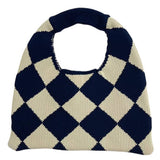 Women Casual Plaid Knitted Clutch Bag_Cwab0855