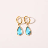 TEARDROP BIRTHSTONE EARRINGS GOLD STAINLESS_CWAJE5032