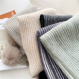 Cwasc2387_Women'S Winter Hairball Striped Long Scarf