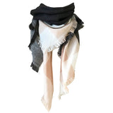 RAINBOW PLAID SCARF TRIANGLE WINTER SHAWL_CWASC0116