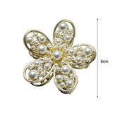 Pearl Flower Metal Gold Hair Claw Clip_Cwaha0620