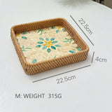 RATTAN COLORFUL SHELL CREATIVE HANDMADE FRUIT PLATE_CWMM4418