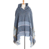 Women Herringbone Pattern Hooded Shawl_Cwasc1202