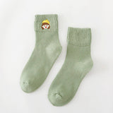 AUTUMN AND WINTER EMBROIDERED TERRY SOCKS_CWMS0990