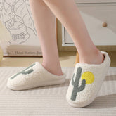 CACTUS PATTERN WARM COTTON SLIPPERS_CWSHS0285