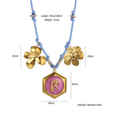 HANDMADE ZODIAC NECKLACE WITH ENAMEL CHARMS_CWMM8810