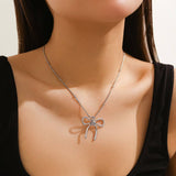 HOT SELLING BLACK BOW BEADED NECKLACE_CWAJE1171