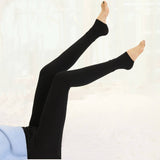 PLUS SIZE FLEECE THERMAL STIRRUP LEGGINGS WINTER_CWMM8966