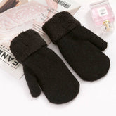 CUTE BUNNY FUR MITTENS WARM DOUBLE FLEECE_CWAG0250
